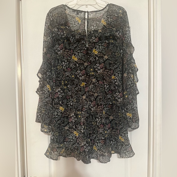 American Eagle Outfitters Floral Ruffled Romper Jumpsuit Sz 12 - Picture 3 of 16